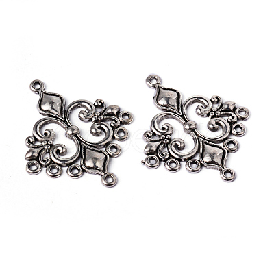 Antique Silver Tibetan Style Rhombus Chandelier Component Links for Dangle Earring Making X-EA9734Y-NF-1
