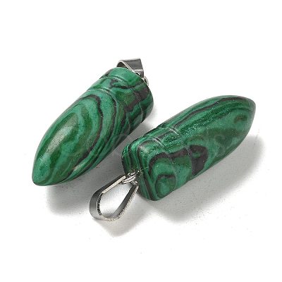 Synthetic Malachite Pointed Pendants G-B127-18P-04-1