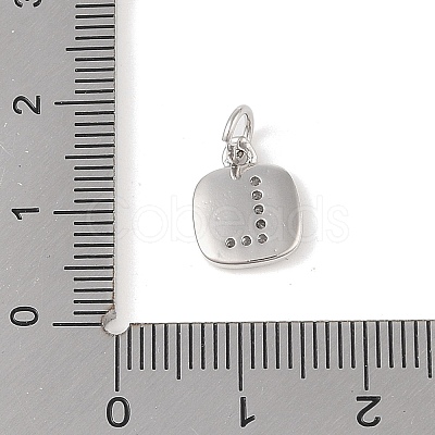 Rack Plating Brass Micro Pave CLear Cubic Zirconia Charms KK-E110-14P-L-1