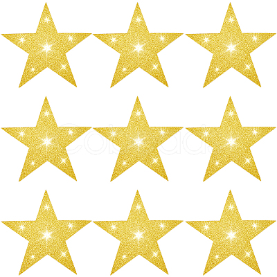 60Pcs Paper Glitter Star Wall Decoration AJEW-SP0001-17A-1