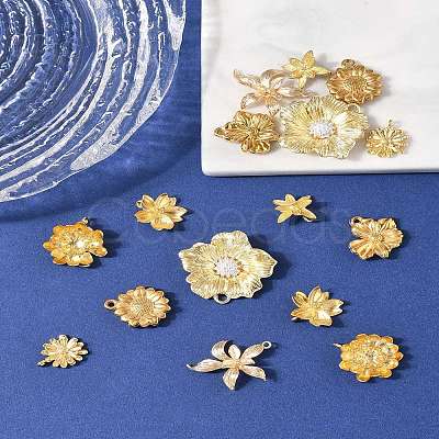 16Pcs 8 Styles Alloy & Brass & 304 Stainless Steel Pendants FIND-FS0004-37-1