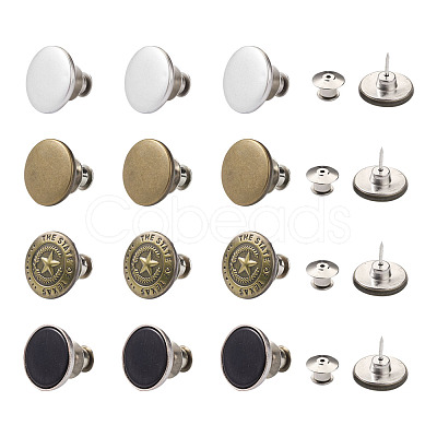 16sets 4 Styles Iron Button Pins for Jeans PALLOY-KS0001-07-1