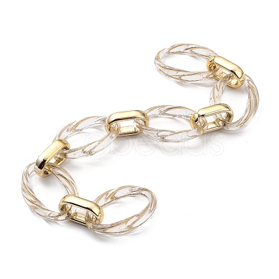 Handmade Metal Enlaced Plating Acrylic Cable Chains AJEW-JB00743-1