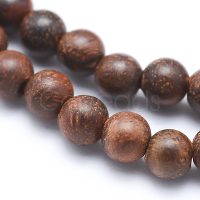 Natural Rosewood Beads Strands WOOD-P011-06-10mm-1