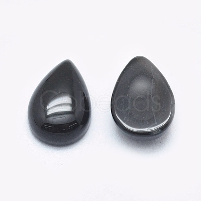 Natural Black Agate Cabochons G-P384-N05-1
