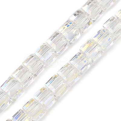 Electroplate Transparent Glass Beads Strands EGLA-B011-07A-AB06-1
