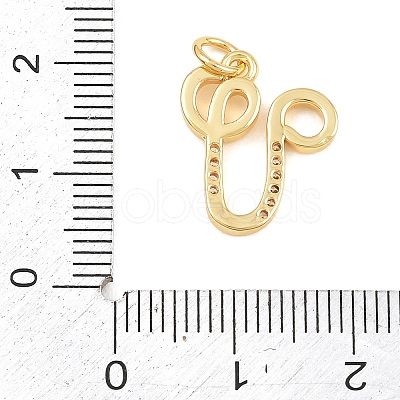 Brass Micro Pave Clear Cubic Zirconia Pendants CU-CBA7939-01V-G-1