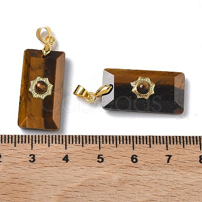 Natural Tiger Eye Pendants G-A298-01G-07-1