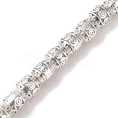 Barrel Tibetan Style Alloy Bead Strands X-TIBEB-O007-37-NR-1