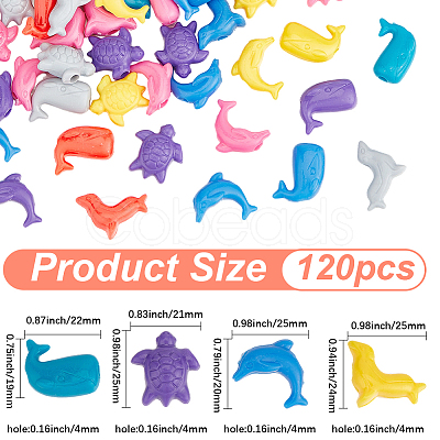 120Pcs Opaque Acrylic European Beads MACR-PA0001-48-1