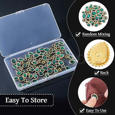 100Pcs Teardrop/Heart/Star Sew on Rhinestones GACR-TA0001-07C-1