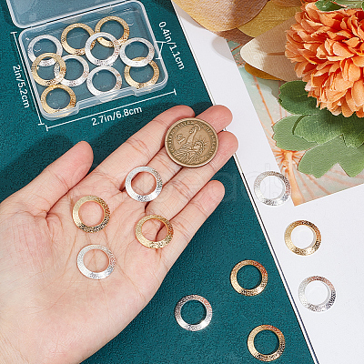 20Pcs 2 Colors Brass Linking Rings KK-BBC0010-38-1