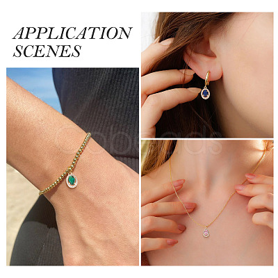 4Pcs 4 Colors Brass Micro Pave Cubic Zirconia Pendants KK-TA0002-58-1