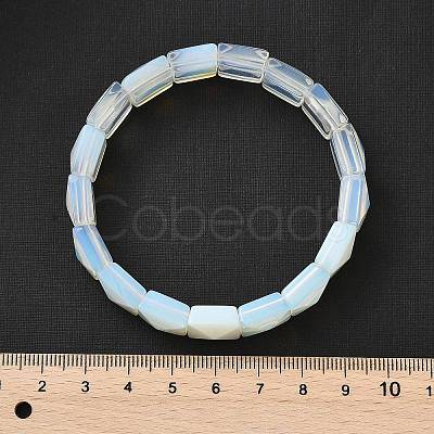 Square Opalite Beads Stretch Bracelets for Women Men BJEW-C097-06X-1