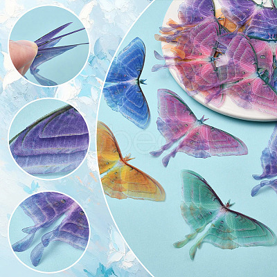 20Pcs 5 Colors Cloth Simulation Gauze Butterfly Ornament Accessories DIY-SP0005-69-1