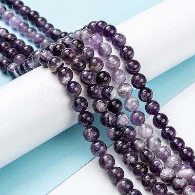 Natural Chevron Amethyst Beads Strands G-S030-7.5mm-1