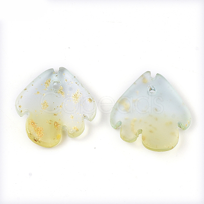 Two Tone Transparent Spray Painted Glass Charms GLAA-T017-05-B06-1