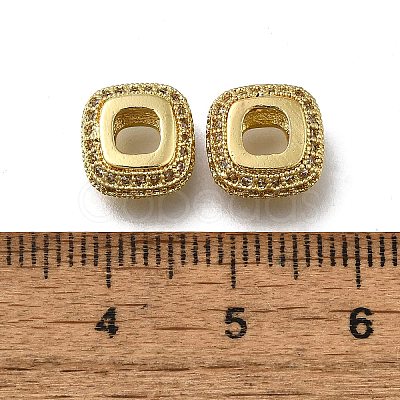Brass Micro Pave Clear Cubic Zirconia European Beads LS-ZIRC-I070-063G-1
