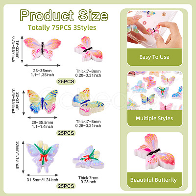 75Pcs 3 Styles Opaque Resin Enamel Cabochons CRES-TA0001-52-1