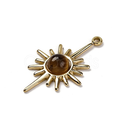 Natural Tiger Eye Pendants STAS-R005-02G-1