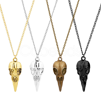4Pcs 4 Colors Alloy Pendant Necklaces Set NJEW-FI0001-53-1