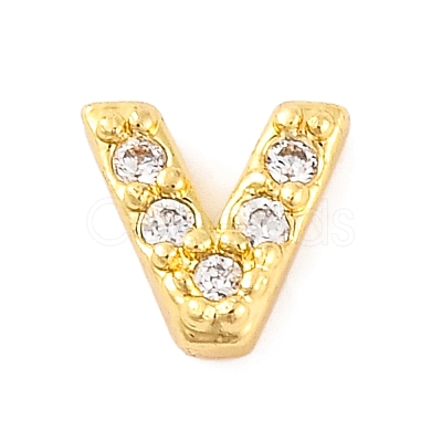 Rack Plating Brass Micro Pave Cubic Zirconia Cabochons KK-F874-04G-V-1