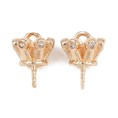 Brass Micro Pave Cubic Zirconia Peg Bails KK-Z122-04G-1