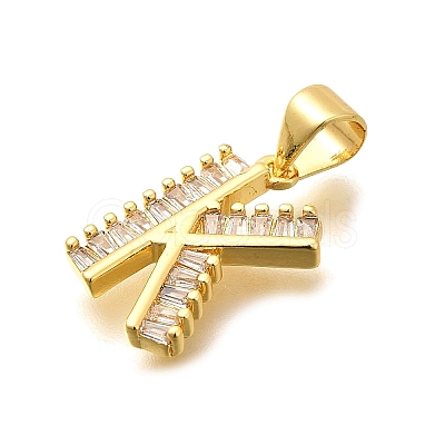 Rack Plating Brass Micro Pave Cubic Zirconia Pendants KK-L226-100G-K-1