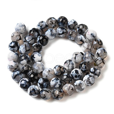 Dyed & Heated Natural Fire Crackle Agate Beads Strands G-P539-B01-14-1