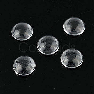 Transparent Glass Cabochons GGLA-R026-12mm-1