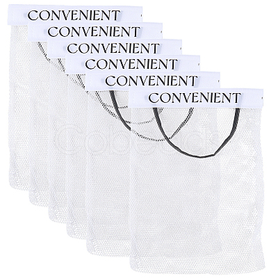 6Pcs Polyester Hanging Storage Bags with Hook and Loop Fastener AJEW-CN0006-68-1