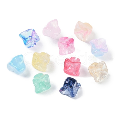 Transparent Spray Paint Glass Beads GLAA-H035-03-1