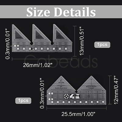 2Pcs 2 Style Acrylic Quilting Rulers DIY-AR0002-56-1