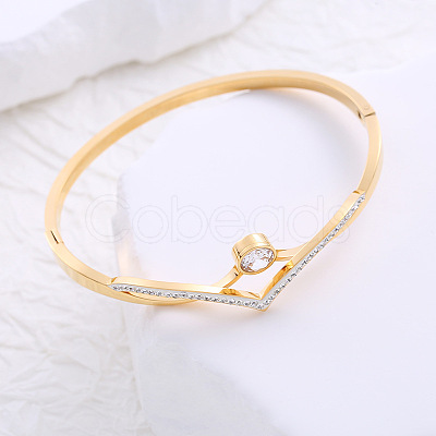 Titanium Steel Diamond-Studded Minimalist Fashion Bracelet for Men and Women DI5619-2-1