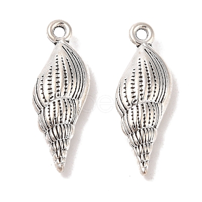 Spiral Shell Tibetan Style Alloy Pendants TIBEP-R344-40AS-LF-1