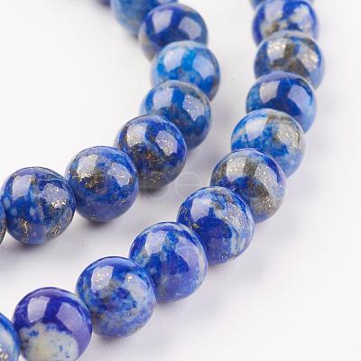 Natural Lapis Lazuli Beads Strands G-G099-8mm-7B-1