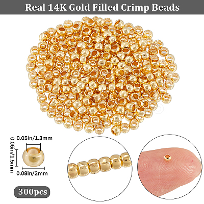 300Pcs 4 Styles Brass Crimp Beads KK-BBC0014-69-1