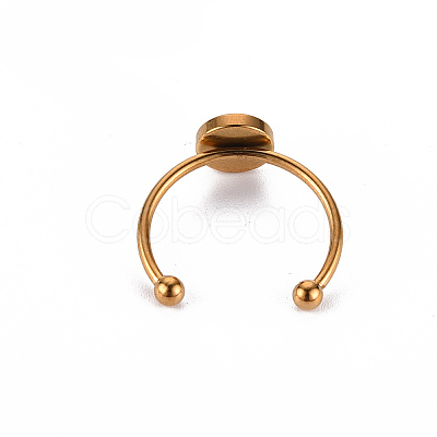201 Stainless Steel Cuff Ring Findings STAS-S080-042B-G-1