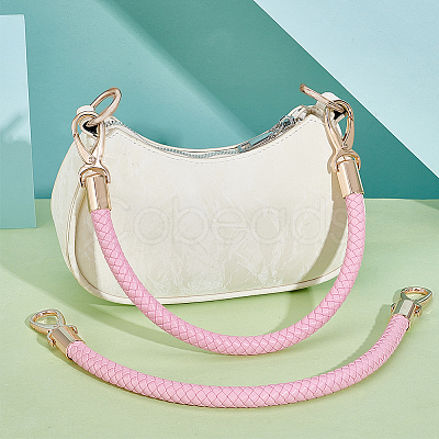 Imitation Leather Braided Round Cord Bag Handles with Zinc Alloy Clasps FIND-WH0126-941B-02-1