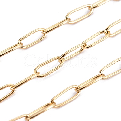 3.28 Feet Ion Plating(IP) 304 Stainless Steel Paperclip Chains X-CHS-F010-01B-G-01-1