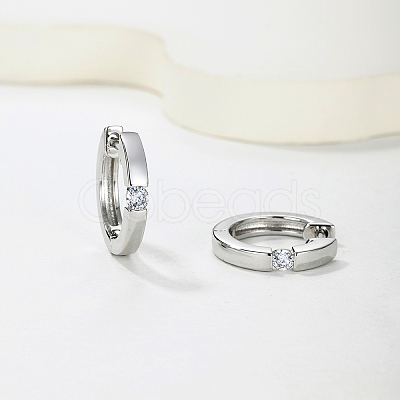 925 Sterling Silver Pave Moissanite Hoop Earrings for Women DZ9023-1