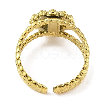 304 Stainless Steel Enamel Open Cuff Rings for Women RJEW-F166-45G-02-1