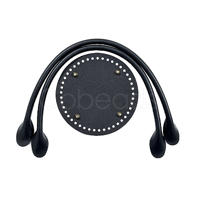 PU Leahter Knitting Crochet Round Bags Bottom and Bag Handles PW-WGDBD8B-07-1