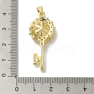 Rack Plating Brass Micro Pave Clear Cubic Zirconia Pendant Settings KK-H485-04G-1