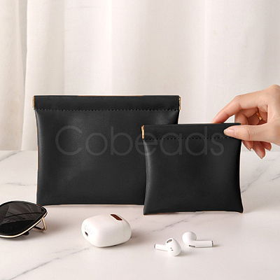 2Pcs 2 Sizes PU Imitation Leather Cosmetic Shrapnel Bags ABAG-WH20011-32D-1