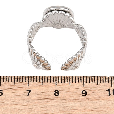 Shell Shape 304 Stainless Steel Cuff Ring Components SA-CBA098D-03P-B-1