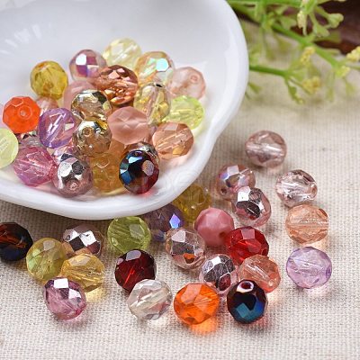 Electroplate & Transparent Czech Glass Beads GLAA-O018-24-1