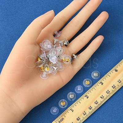 Brass Bullet Clutch Bullet Clutch Earring Backs with Pad KK-FS0001-43-1