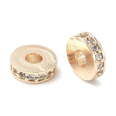 Brass Micro Pave Cubic Zirconia Spacer Beads KK-A254-27KCG-1