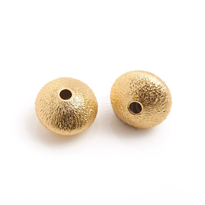 Matte Style Brass Textured Beads KK-L155-10A-1